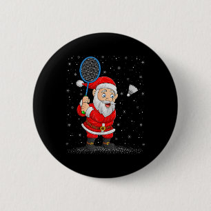 Bóton Redondo 5.08cm Esportes de Badminton Papai Noel Jogando Badminton