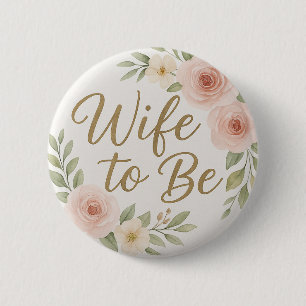 Bóton Redondo 5.08cm Esposa Floral Adorável para Casar 