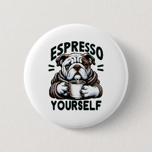Bóton Redondo 5.08cm Espresso Bulldog Quente - Café Louco
