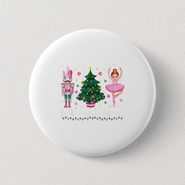Bóton Redondo 5.08cm Esquadrão de Dança de Ballet Nutcracker de Natal M (Frente)