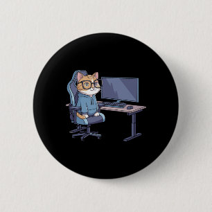 Bóton Redondo 5.08cm Esquadrão de Gato Gamer Meme Divertido 1