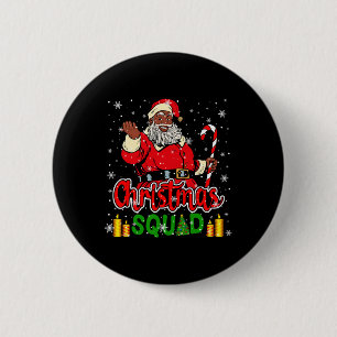 Bóton Redondo 5.08cm Esquadrão de Natal Papai Noel Afro Homem Orgulhoso