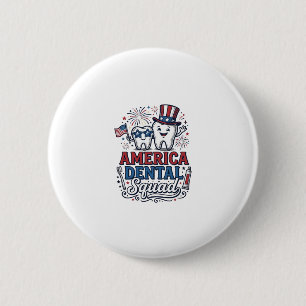 Bóton Redondo 5.08cm Esquadrão Odontológico Patriota Americano Projeto 