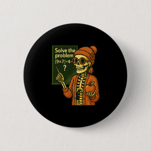 Bóton Redondo 5.08cm Esqueleto de Halloween Hugvyn Seis Sete 67 Meme Pe
