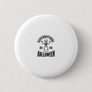 Bóton Redondo 5.08cm Esqueleto de Halloween Supernatural Engraçado Vint