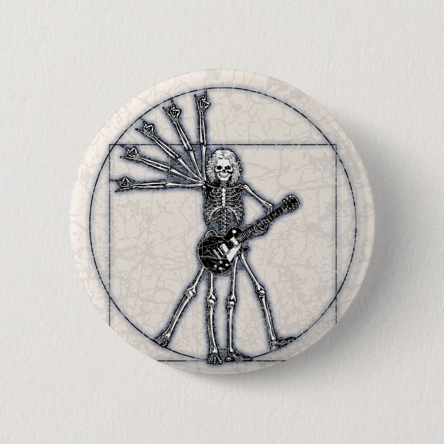 Bóton Redondo 5.08cm Esqueleto de Vitruvian (Frente)