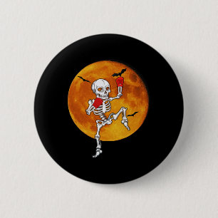 Bóton Redondo 5.08cm Esqueleto Muay Thai Halloween Kickboxing Mma