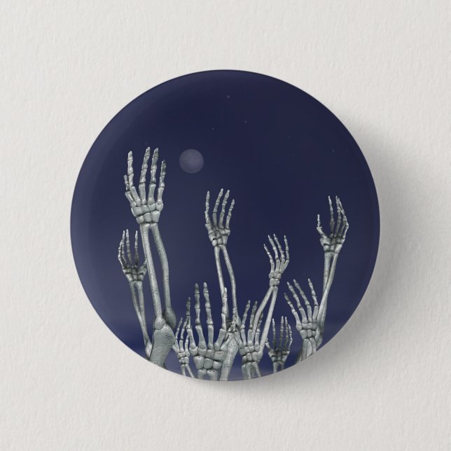 Bóton Redondo 5.08cm Esqueletos - botão do Dia das Bruxas (Frente)