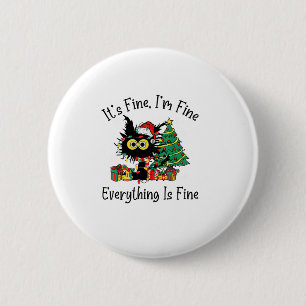 Bóton Redondo 5.08cm Está bem, estou bem. Está tudo bem, Fu Natal