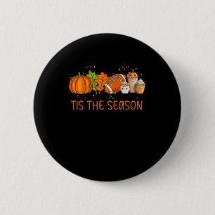 Bóton Redondo 5.08cm Esta É A Época De Futebol Pumpkin, Escreve Tudo F