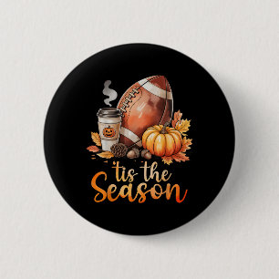 Bóton Redondo 5.08cm Esta É A Época De Futebol Pumpkin Spice outono