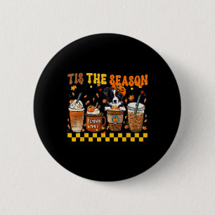 Bóton Redondo 5.08cm Esta É A Época Do Café Pumpkin Border Collie Hallo