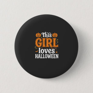 Bóton Redondo 5.08cm Esta Garota Ama Tipografia de Halloween SVG Design