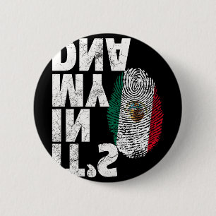Bóton Redondo 5.08cm Está No Meu Dna Bandeira Mexicana Do México Cinco