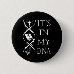 Bóton Redondo 5.08cm Está No Meu Dna Confie Em Deus Jesus Fé Cristã Hom