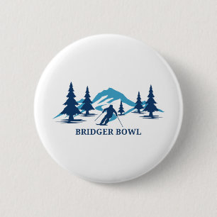 Bóton Redondo 5.08cm Estação de esqui Bridger Bowl Montana Esqui Esquia