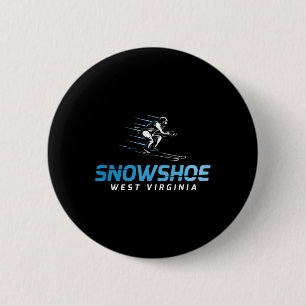 Bóton Redondo 5.08cm Estação de esqui Snowshoe West Virginia Esqui retr