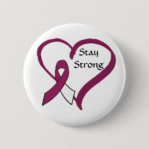 Bóton Redondo 5.08cm Estada Borgonha forte e consciência branca do