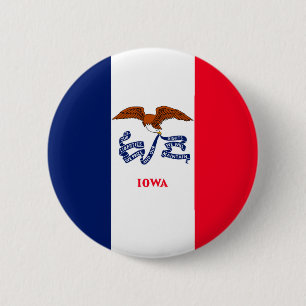 Bóton Redondo 5.08cm Estado de Iowa Flag Design