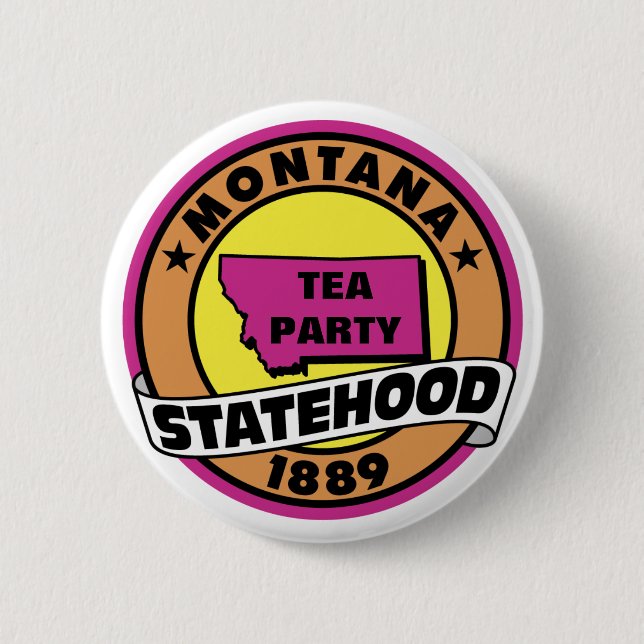 BÓTON REDONDO 5.08CM ESTADO DO TEA PARTY DE MONTANA (Frente)