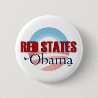 Bóton Redondo 5.08cm Estados vermelhos para Obama
