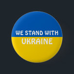 Bóton Redondo 5.08cm Estamos com a Ucrânia | Mostrar suporte<br><div class="desc">Mostre o apoio à Ucrânia e contra a guerra russa,  mostrando que estamos com o Símbolo Yard da Ucrânia.</div>