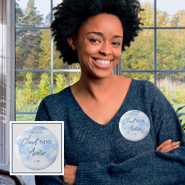 Bóton Redondo 5.08cm Estamos Na Tia Chá de fraldas Nine Blue Boy