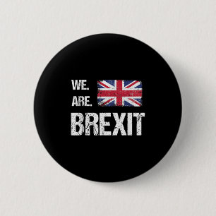 Bóton Redondo 5.08cm Estamos No Brexit, bandeira do Union Jack, deixe a