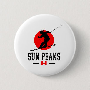 Bóton Redondo 5.08cm Estância de esqui Sun Peaks Canadá Montanhas Rocho
