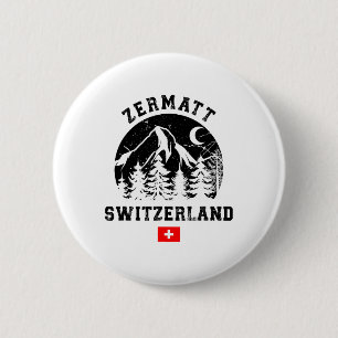 Bóton Redondo 5.08cm Estância de esqui Zermatt Suíça Alpes Esqui alpino