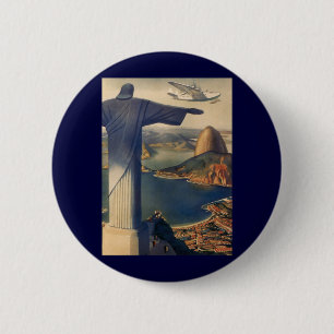 Bóton Redondo 5.08cm Estátua Cristo Redentor, Rio De Janeiro, Brasil