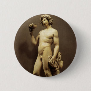 Bóton Redondo 5.08cm Estátua de Renascença Vintage Bacchus por Michel
