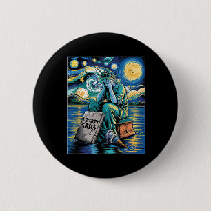 Bóton Redondo 5.08cm Estátua Engraçada De Crimes De Liberdade, Van Gogh