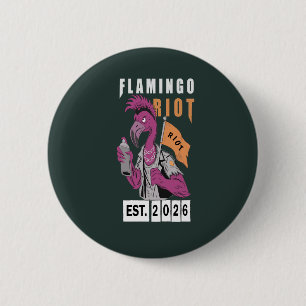 Bóton Redondo 5.08cm Estética Urbana de Design Flamingo Riot