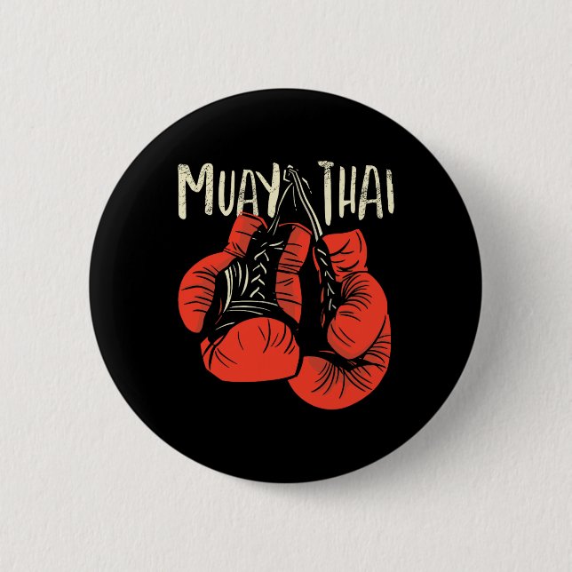 Bóton Redondo 5.08cm Estilo de luta de boxe tailandesa feroz para kickb (Frente)