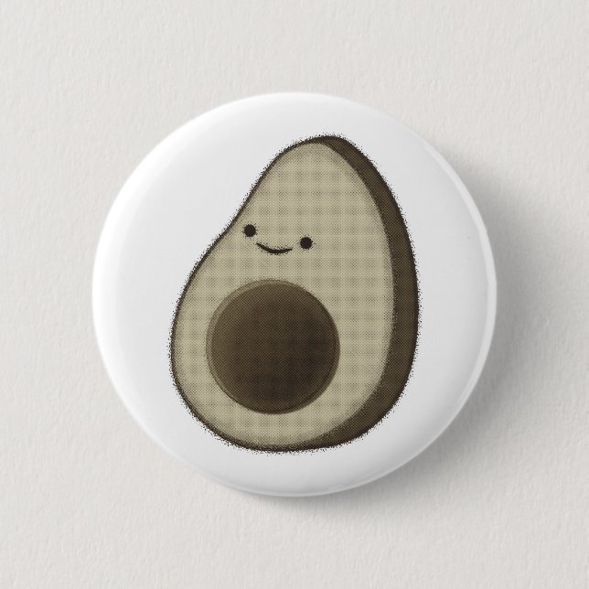 Bóton Redondo 5.08cm Estilo Vintage Desenho Avocado (Frente)