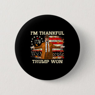 Bóton Redondo 5.08cm Estou agradecido Trump Won Ação de Graças à Turqui