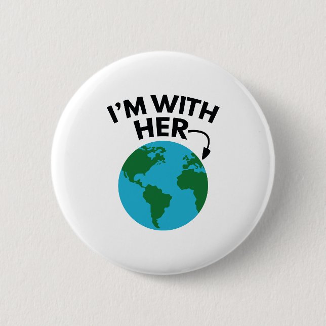 Bóton Redondo 5.08cm Estou com ela (Frente)