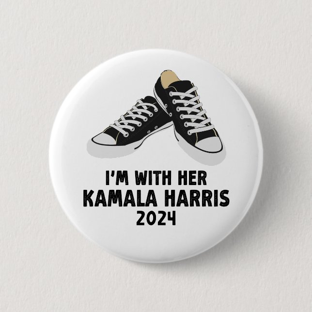 Bóton Redondo 5.08cm Estou com Kamala Harris Support Kamala Harris (Frente)