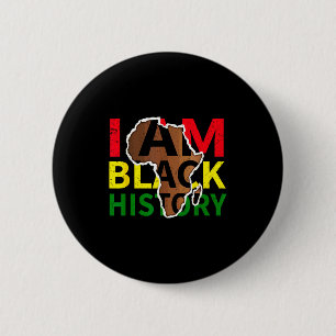Bóton Redondo 5.08cm Estou no mês da história negra Blm homens afro-ame