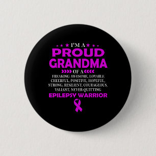 Bóton Redondo 5.08cm Estou Orgulhosa Vovó do Guerreiro Epilepsy T