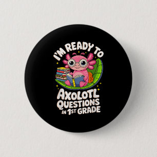 Bóton Redondo 5.08cm Estou pronto para perguntas da Axolotl lendo 1rua 