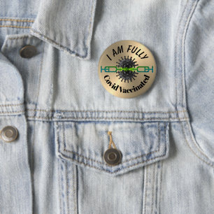 Bóton Redondo 5.08cm Estou Totalmente Vacinado Crachá De Botão Do Pino