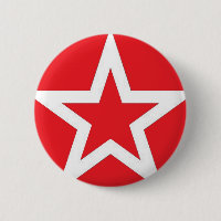 Estrela branca no vermelho - botão