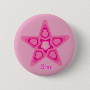 Bóton Redondo 5.08cm Estrela cor-de-rosa bonito