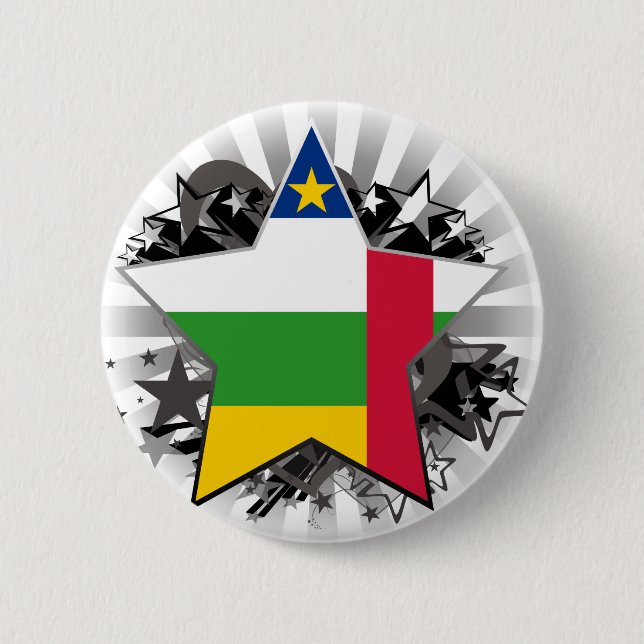 Bóton Redondo 5.08cm Estrela de Central African Republic (Frente)