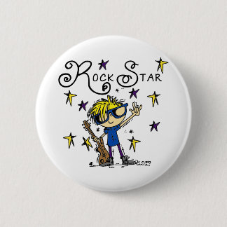 Bóton Redondo 5.08cm Estrela de Rock Loura
