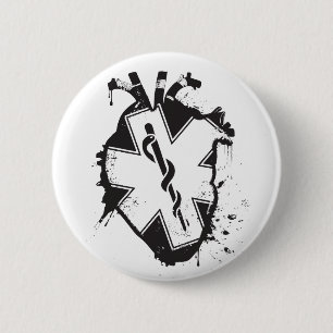 Bóton Redondo 5.08cm estrela do coração anatômico da vida