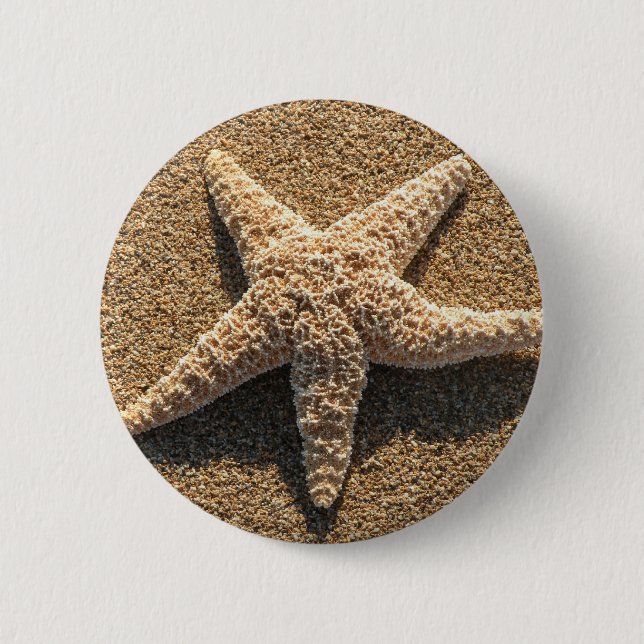 Bóton Redondo 5.08cm Estrela do mar na praia (Frente)