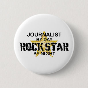Bóton Redondo 5.08cm Estrela do rock do journalista em a noite